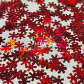 Red Snowflakes Shape Glitter - Red Glitter